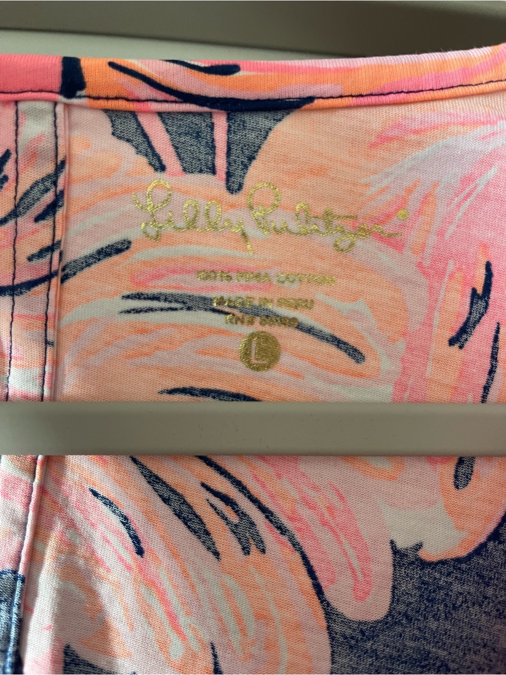 Lilly Pulitzer Coral Pink and Navy Flamingo Print Dress - Picture 2 of 3